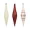 6 Pack 7.7" Red & White Glitter Shatterproof Teardrop Ornaments by Ashland®